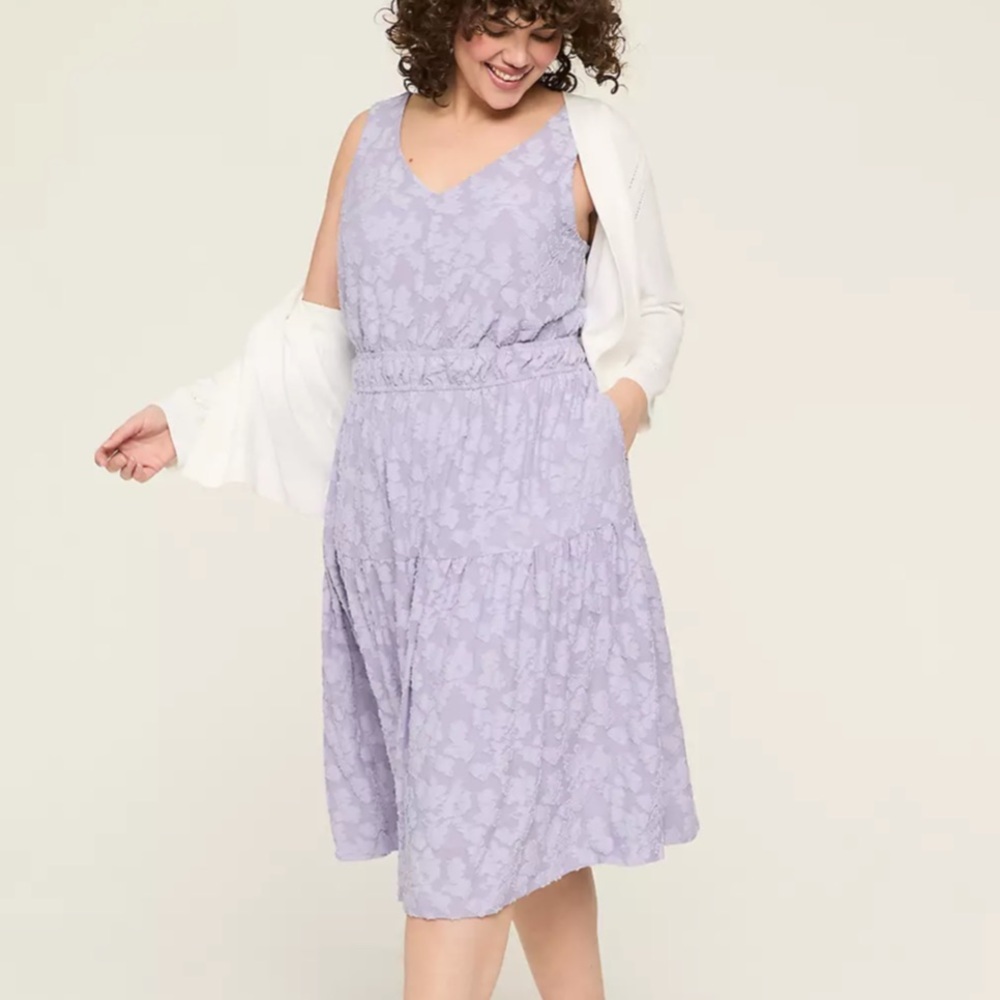Lane Bryant Lavender Sleeveless Midi Dress
